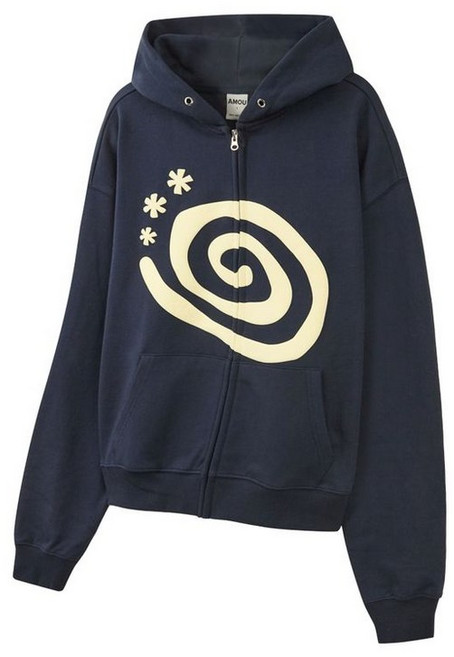 아모우 [] [신상발매기념할인]_Molly Hoodie Zip-up NAVY