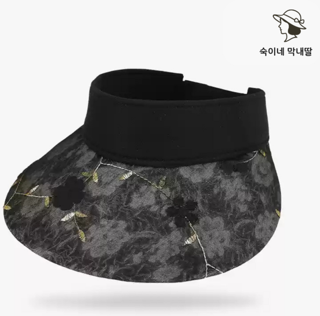 숙이네막내딸 할머니모자 여성 썬캡 플로라 자수 엄마 모자
