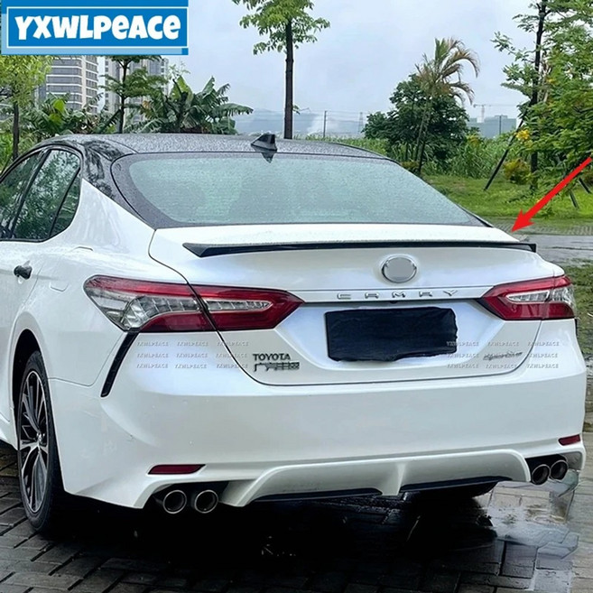 토요타 캠리 18-22 뒷 트렁크 리드 립 스포일러 ABS 자동차 튜닝 부품 호환, 카본 룩
