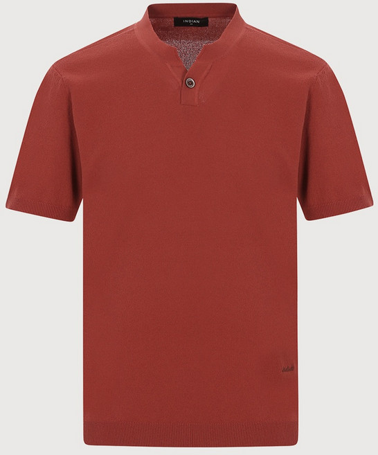 인디안 [26년 여름 최저가] 고급 면혼방 솔리드 니트조직 반팔 헨리넥 티셔츠 MIBBR5M4206BC