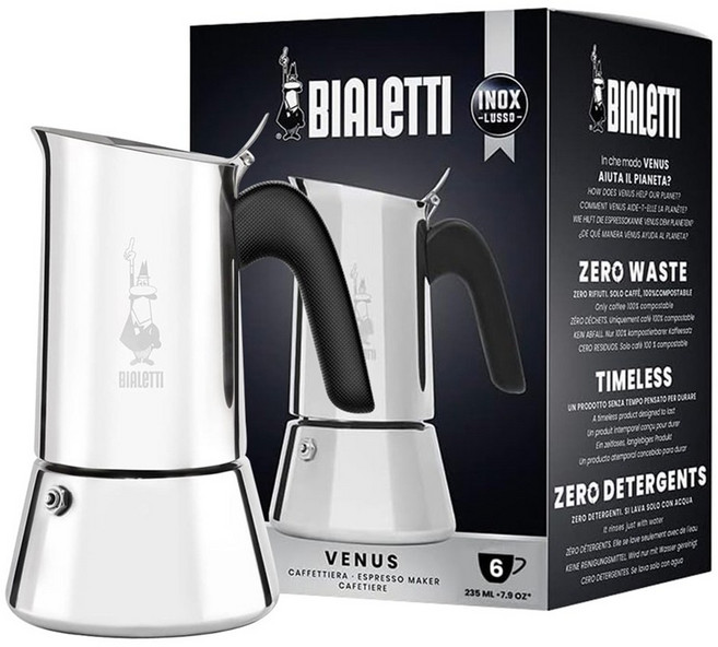 BIALeTTI 拜雷提 高帽維納斯摩卡壺 6杯份, 1個, 銀色