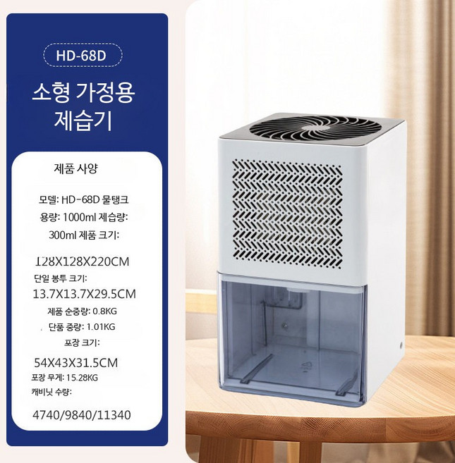 소형 가정용 충전식 제습기 저소음 차량용 원룸 욕실, B_신형 화이트 유럽 규격