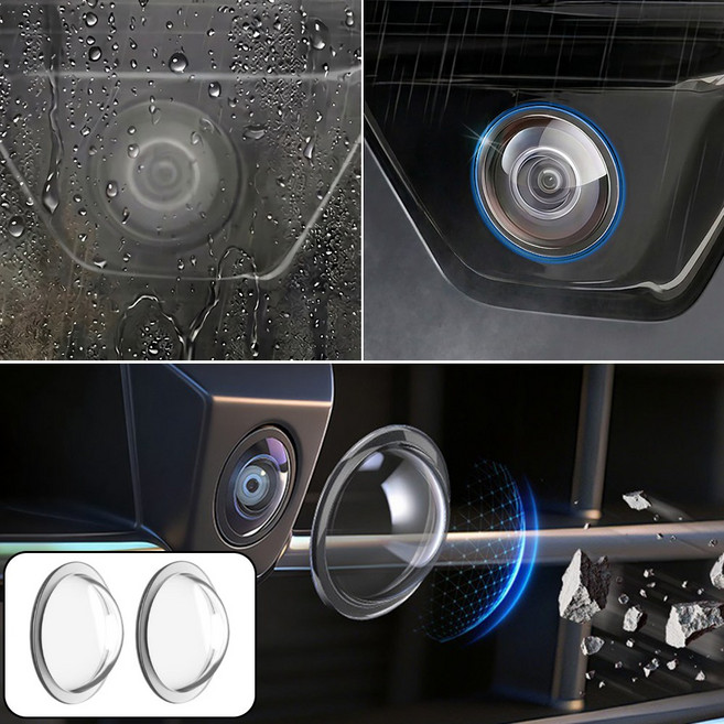 후방 카메라 보호캡 렌즈 손상 스크래치 방지 빗물가리개 방수 커버 캡, 투명, 후방카메라 렌즈캡 2P 1세트