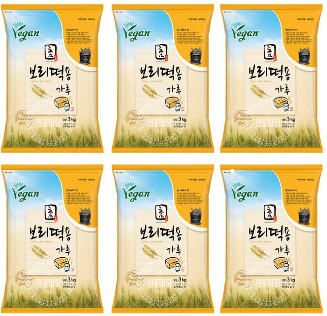 보리떡용가루 (보리술빵 막걸리빵), 3kg, 6개