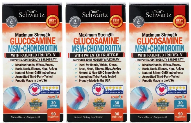 바이오슈바르츠 맥시멈 스트렝스 글루코사민 MSM 콘드로이친 90정 BioSchwartz 3개 - 쿠팡