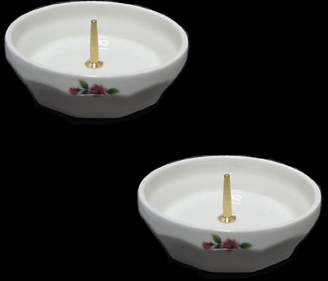 도자기 장미 촛대 1단 영세성물 천주교 성물 P0000HGJ, 1개