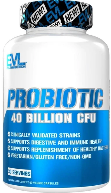 Evlution 에볼루션 뉴트리션 프로바이오틱스 40Billion CFUs 60베지캡슐 2개, 1개, 60정 - 쿠팡