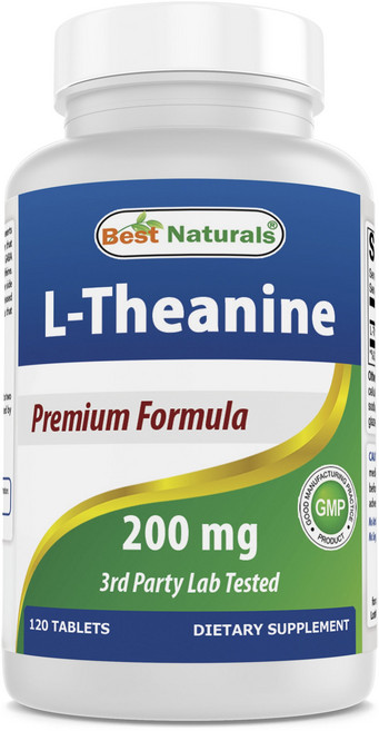 Best Naturals 優質左旋茶胺酸錠 200mg, 120顆, 1罐