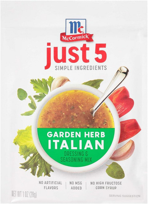 McCormick Just 5 Simple Ingredients 정원 허브 이탈리아 드레싱 및 시즈닝 믹스 28.3g (1온스) (12팩), 12 Ounce (Pack of 1)