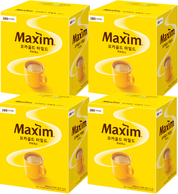 맥심 모카골드 마일드 커피믹스 280T x 4개, 280개입, 12g