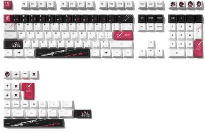 PBT 키 캡 Yuki Aim Keycaps 일본어 레이아웃 체리 프로파일