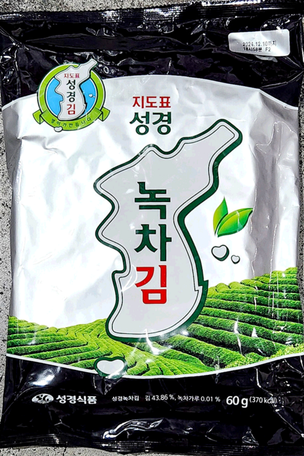 전장김 (성경 녹차 60g) 된장국용 국밥토핑용 뷔페식당, 1개, 60g