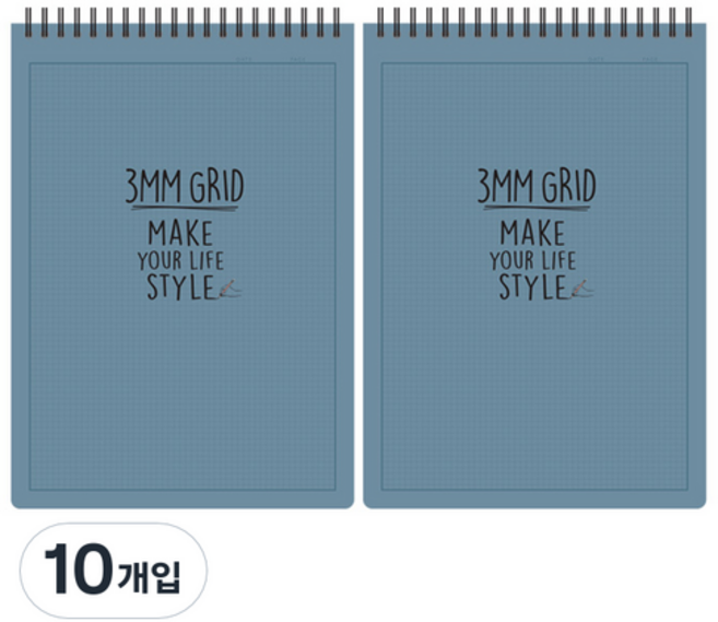 톡톡팬시 3mm 그리드 상철노트, blue, 2개