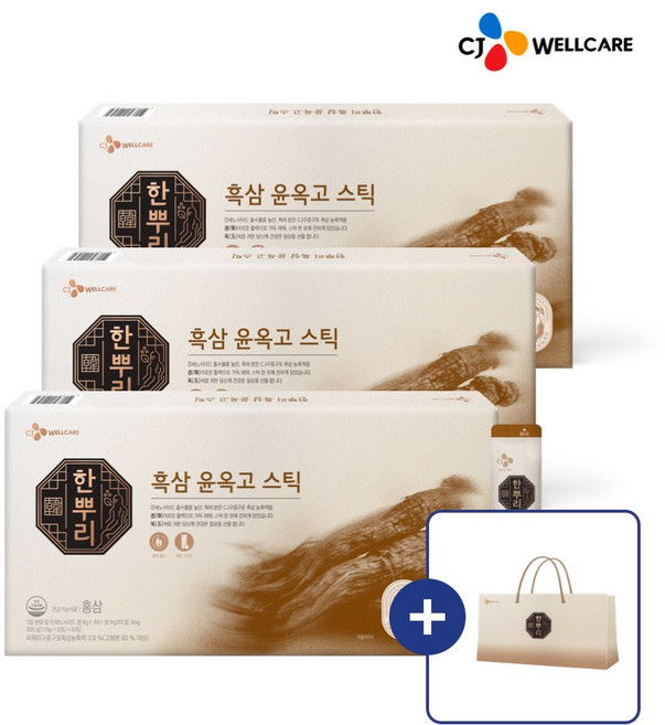 CJ 한뿌리 윤옥고스틱+쇼핑백, 90개, 10g