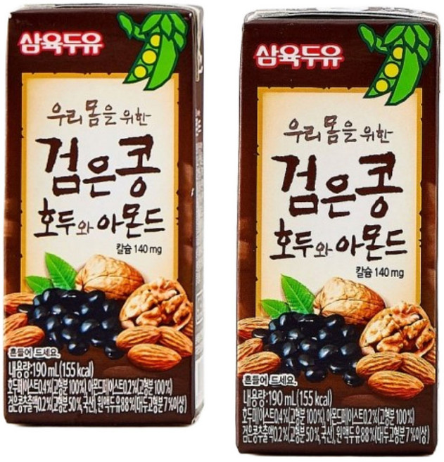 삼육두유 검은콩 호두와 아몬드, 190ml, 24개