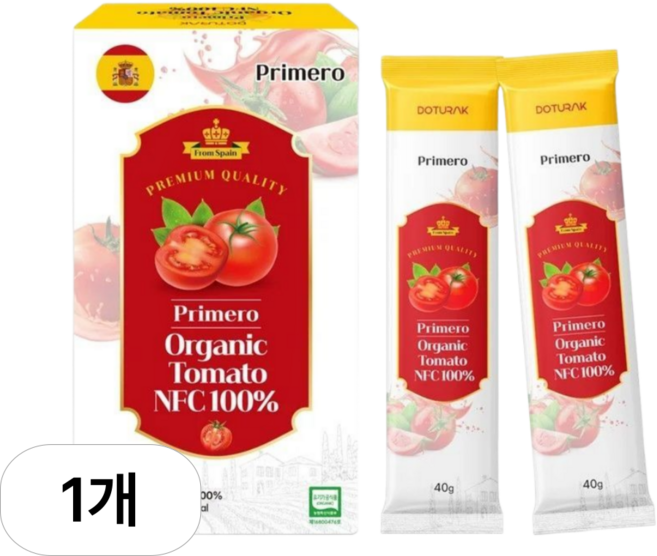 프리메로 유기농 토마토 NFC 100% 스페인 토마토즙 스틱, 1박스