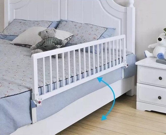 낙상방지 안전손잡이 2층침대가드 난간 침대난간 안전가드 가드 접이식침대가드, 25cm 높이의 스탠드 포함, 통나무색 138X42