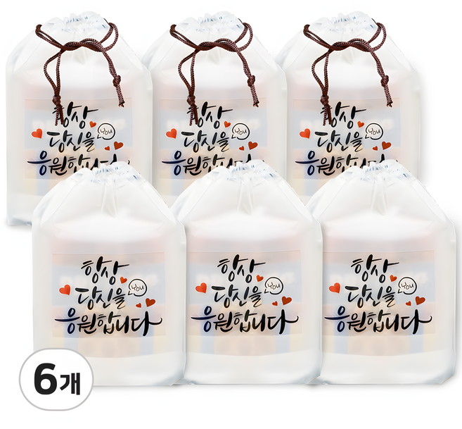 시험 기간 응원 간식 선물 학생 청소년 어른 간식 꾸러미 세트, 6개