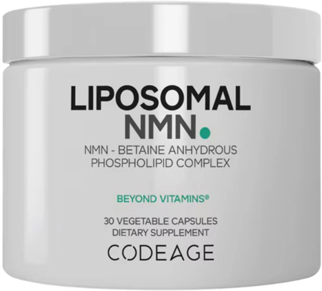 Codeage Liposomal NMN 코드에이지 베타 니코틴아미드뉴클레오티드 207.5mg 베타인 무수물 42.5mg 리포솜 해바라기 레시틴 함유 30정, 1개 - 쿠팡