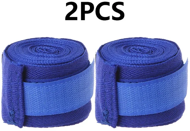 2PCS 1.5/2/3/5M 권투 훈련 붕대 면화 스포츠 산다 킥복싱 Mma 핸드 장갑 랩 벨트, 02 2.5M, 03 Blue