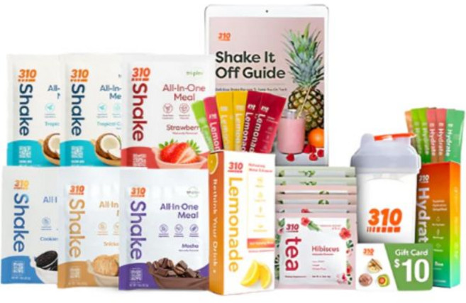 레몬에이드 병 세트 레모네이드 스타터 키트 워터 향미제 음료 6개 개별 용량과 셰이커 컵 포함, 1 Ounce 10개, 310ml