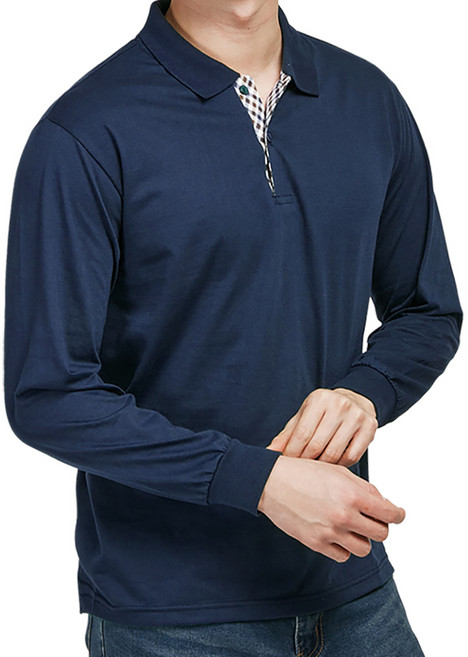 1+1 나인앤나인 30수 면 체크 마이 긴팔 티셔츠