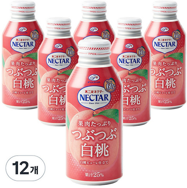 후지야 넥타 복숭아 주스, 12개, 380ml