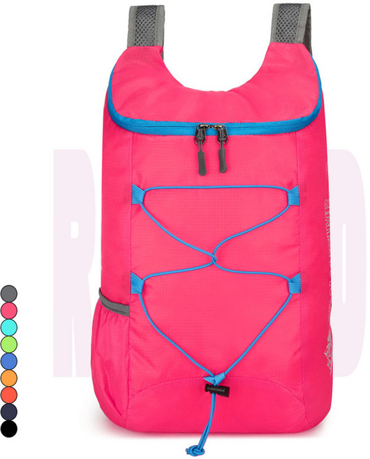 WEIOK 초경량 등산가방 아웃도어 백팩 블랙 대용량 바이크 트레킹 방수 중량 70G+1수납 주머니, 로즈레드