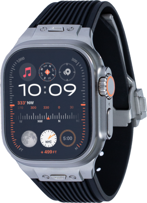 비브 애플워치 울트라 실리콘 스트랩, One Size(44/45/46/49mm), 블랙