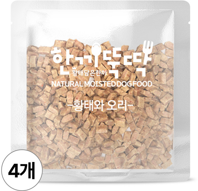 한끼뚝딱 전연령 말랑말랑 강아지 소프트 사료, 황태+오리, 50g, 4개