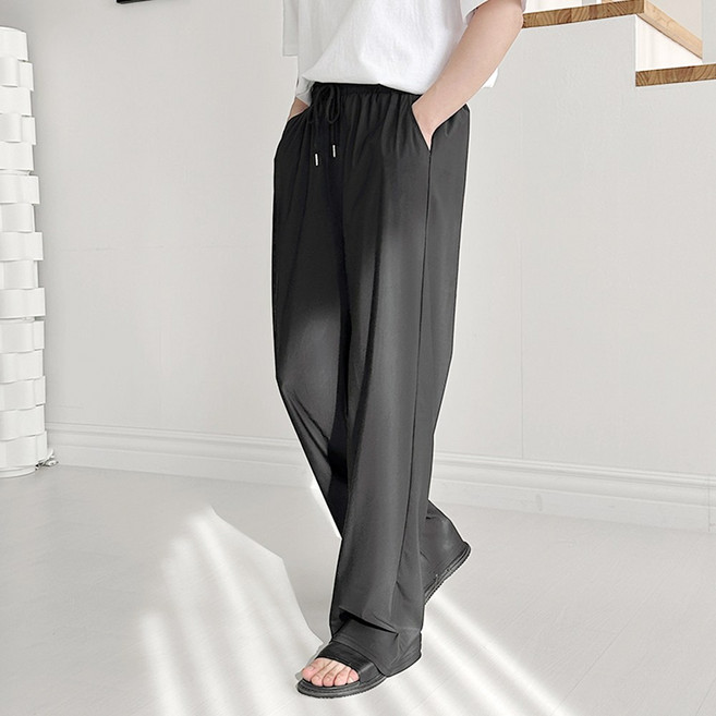 쿨썸 남여공용 구김없는 여름 아이스 와이드 밴딩 팬츠 슬랙스