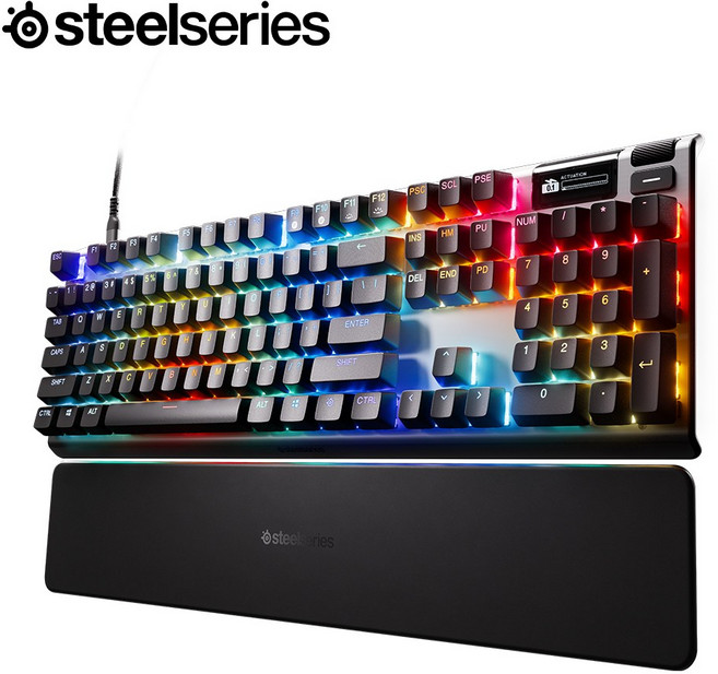 [마우스패드 증정] 스틸시리즈 Apex Pro Gen 3 - US 자석축 기계식 무선 게이밍키보드 64660, 혼합색상, 제조사축
