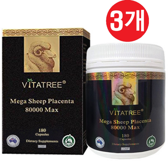 비타트리 쉽 플라센타 양태반 80000 맥스 180캡슐, 180정, 3개