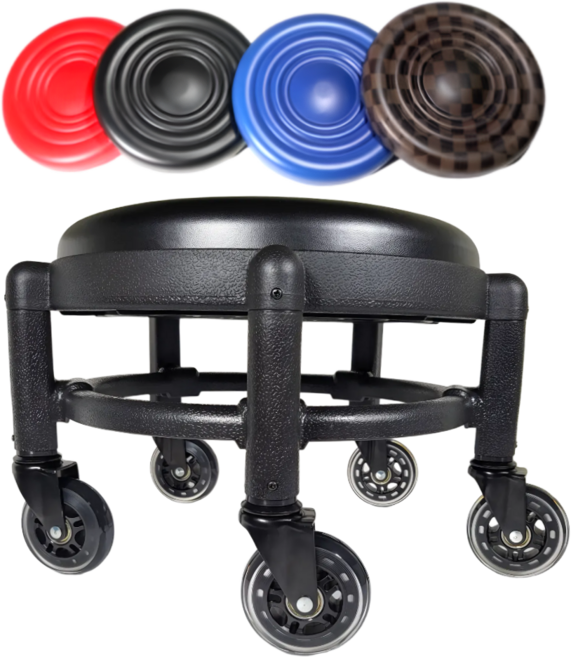 옐로구르미 앉은뱅이 작업 의자 3인치 바퀴 이동식 회전 우레탄 베어링, 사출프레임(25cm)블랙, 1개, 사출프레임(25cm)블랙