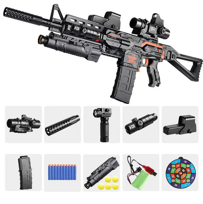 AK105 電動軟彈槍 - 無刷高速電機 20M遠射, AK105電動軟彈槍(高配版)+榴彈砲, 1個