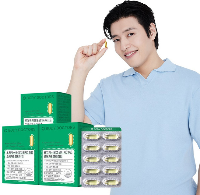[공식] 바디닥터스 초임계 식물성 알티지(rTG) 오메가3, 60정, 3개
