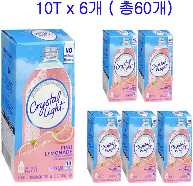 크리스탈라이트 핑크레몬에이드 분말, 3.68g, 10개입, 6개