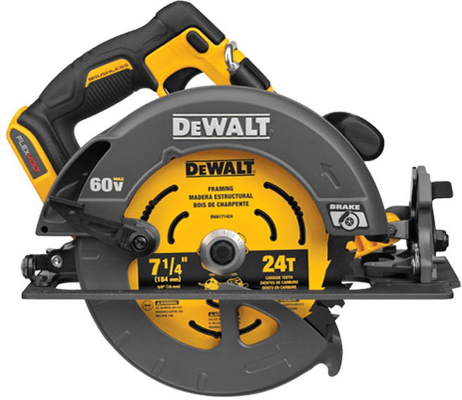 DEWALT 디월트정품 60V MAX FLEXVOLT XR 브러쉬리스 충전 원형톱 베어툴 DCS578N (184mm), 1개