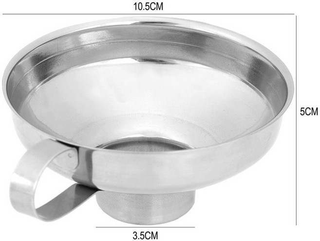 스테인레스 스틸 와이드 입 캐닝 깔때기 호퍼 두꺼운 샐러드 드레싱 캔 오일 와인 주방 조리 도구, 1개