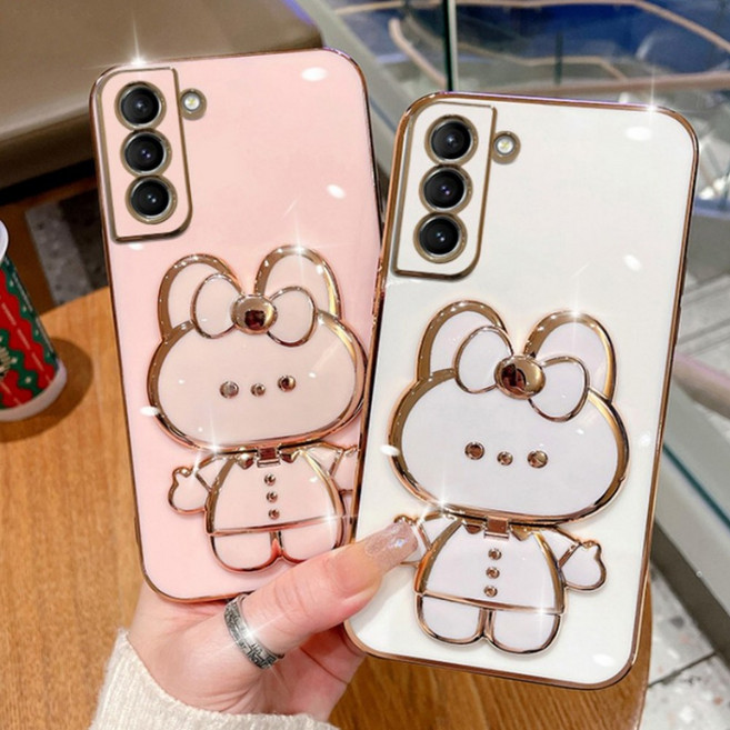 갤럭시 A16 A36 A56 A15 A25 A35 A55 퀀텀6 퀀텀5 토끼 거치대 거울 실리콘 케이스