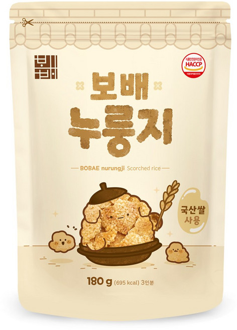 보배 누룽지 국내산 즉석 간편조리 3인분 지퍼파우치 포장, 1개, 180g