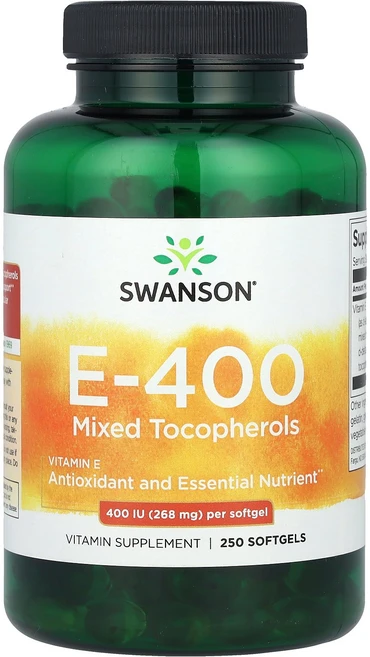 Swanson 비타민E 혼합 토코페롤 400IU 소프트젤 250정 Swanson (스완슨), 2개 - 쿠팡