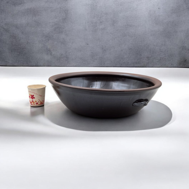 우암 국산 옹기뚜껑 손잡이수반 도자기, 특대, 1개