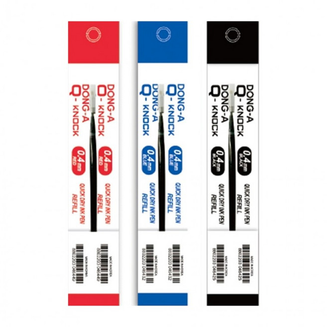 슈에뜨지니 동아 큐노크리필 0.4mm 볼펜 리필 필기구, 1개, 흑색