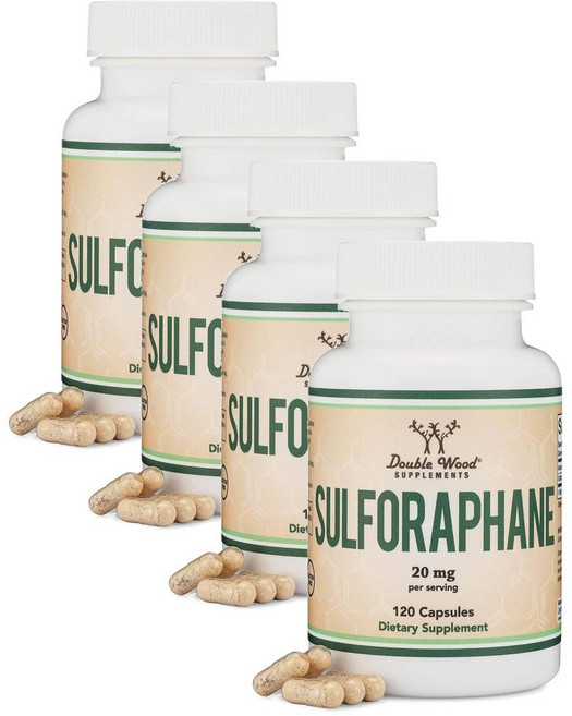 더블우드 설포라판 브로콜리 씨드 추출물 20mg 캡슐 Double Wood Sulforaphane, 120정, 4개