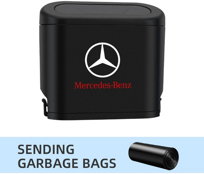 자동차 쓰레기통 보관함 메르세데스 벤츠 C180 C200 C260 C300 W108 W124 W126 W140 W168 W169 W176, 블랙, 1개