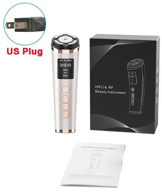 페이셜 HIFU 고주파 초음파 기계 EMS 리프팅 장치 피부 탄력 강화 주름 방지 새로운 페이셜 스파 미용, 02 US plug, 2.US plug