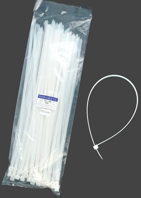 Kimspp 케이블타이 10x500mm 케이블밴드 타이밴드 전선정리 배선정리, 100개, 화이트, 10x500mm