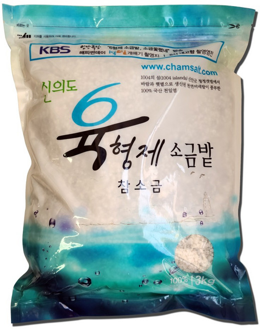 6형제소금밭 토판염3kg 참소금 육형제 소금 신안 천일염, 1개, 3kg