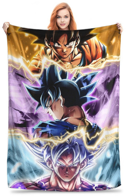 드래곤볼 니트 담요 플란넬 애니메이션 손오공 침대 침실 이불, 75x100cm, 3. 6 / A. 75x100cm